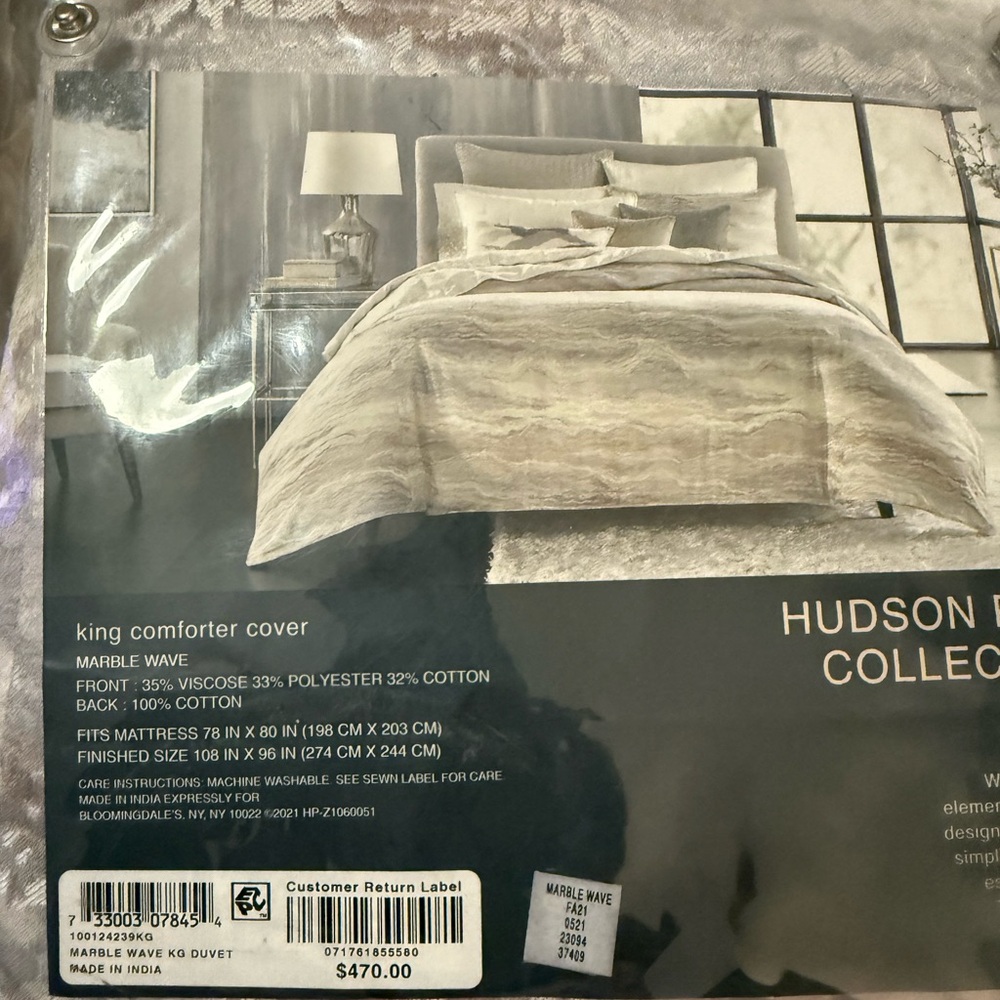 Hudson Park Cream and Gray King Comforter Set - Picture 6 of 6